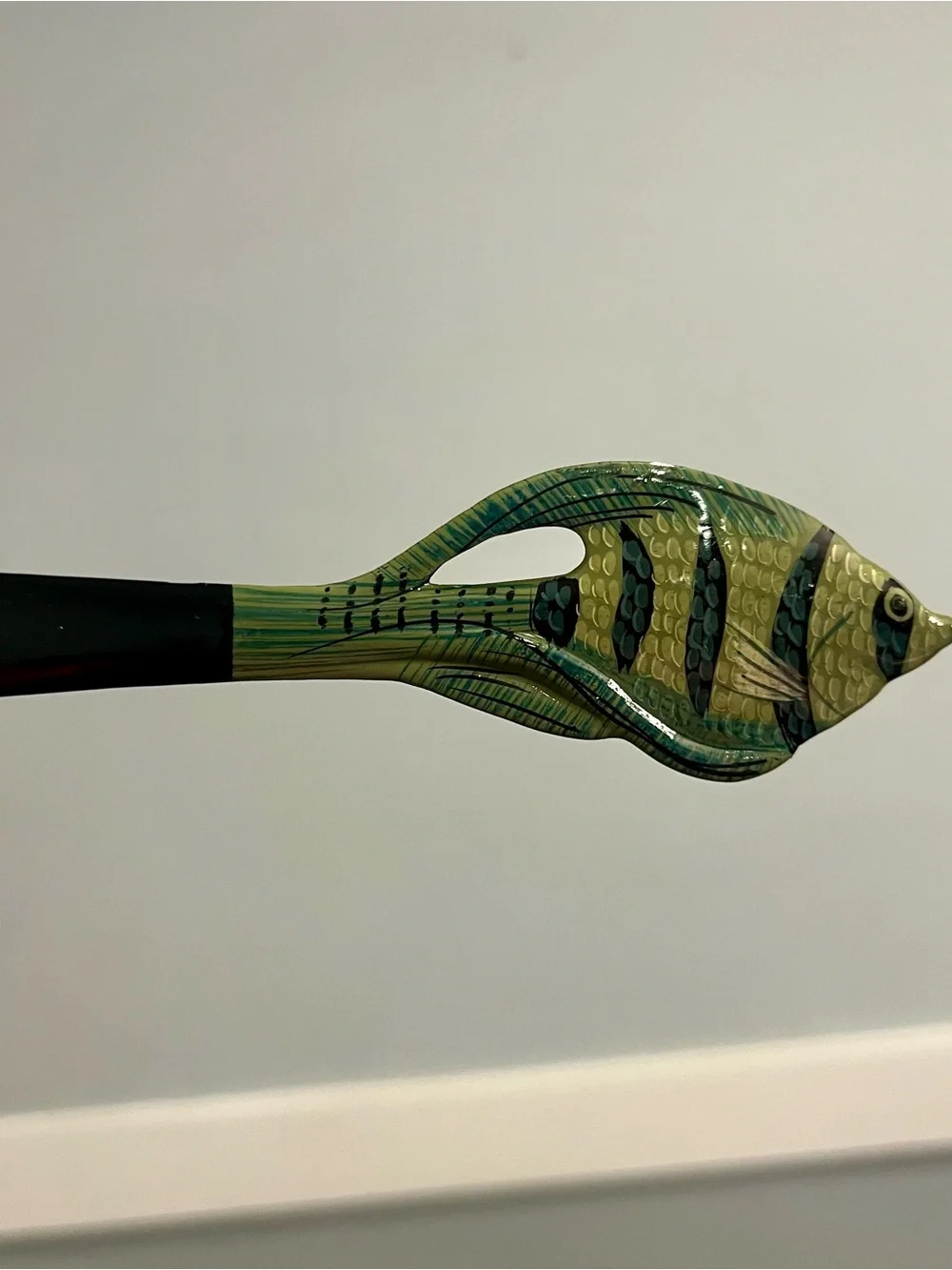 Vintage Hand Carved Set Of Wooden Duck Zebra Fish Bird Letter Openers